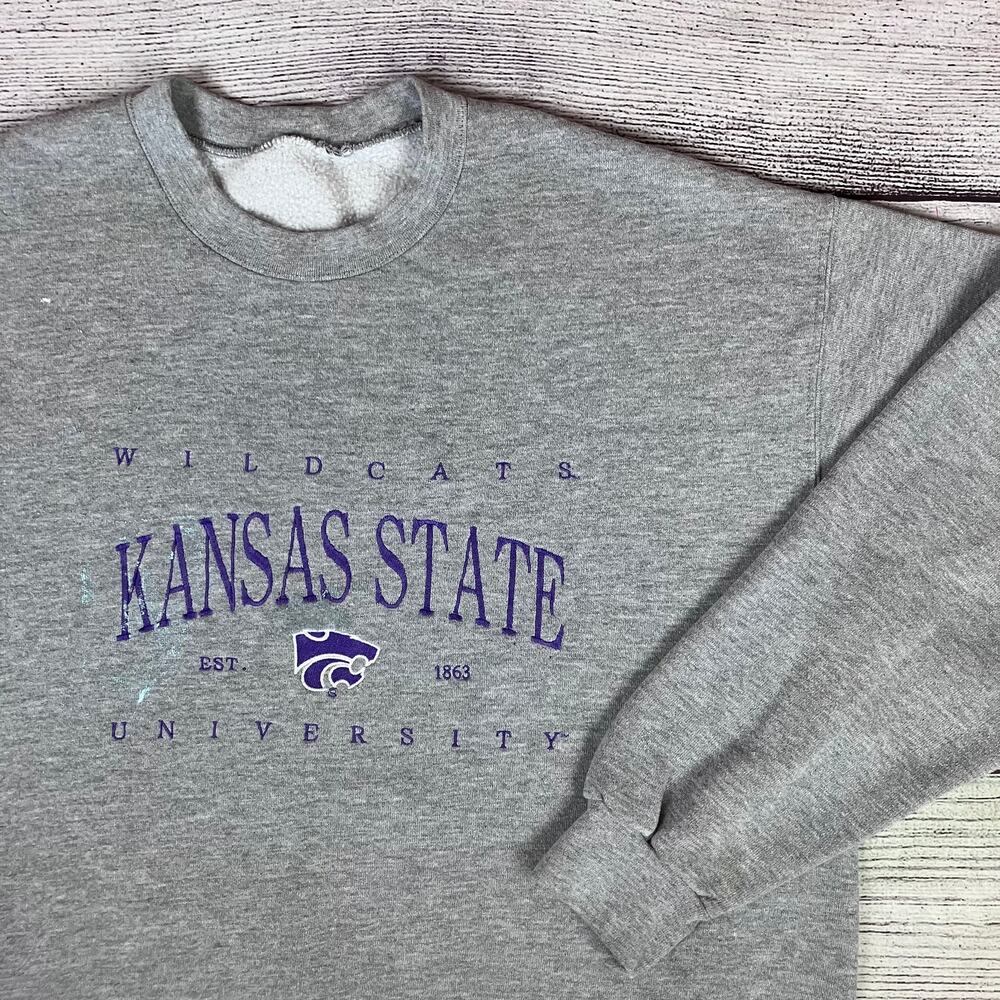 Vintage 1990s Kansas State Wildcats Embroidered College Crewneck
